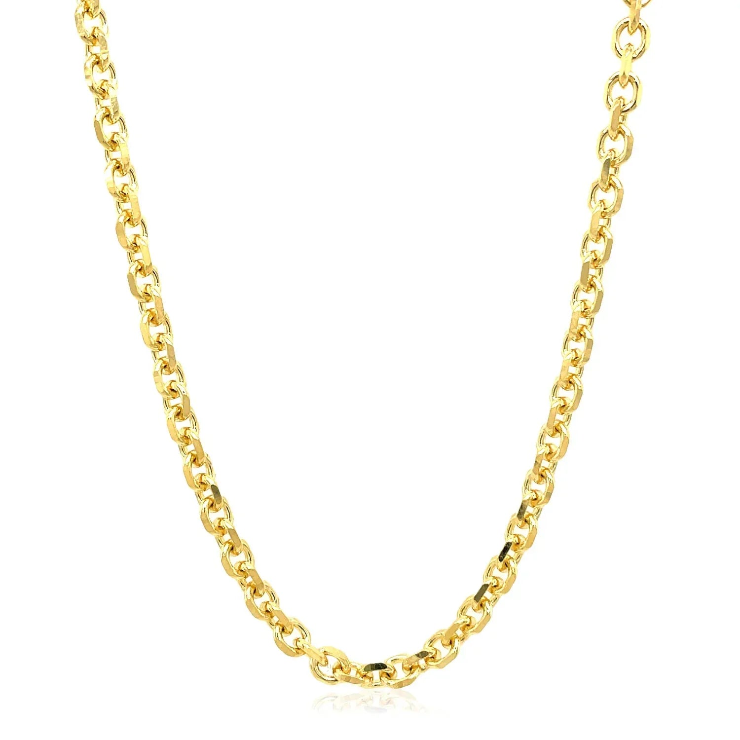 14k Yellow Gold Diamond Cut Cable Link Chain (3.70 mm) - Peelerie