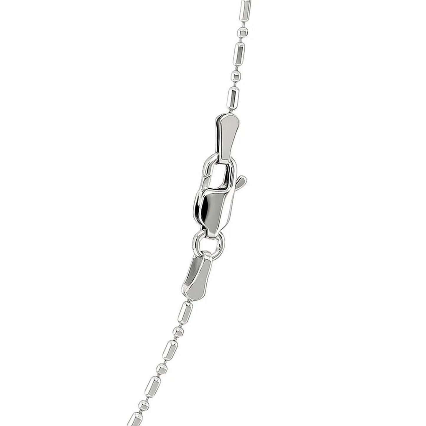 14k White Gold Diamond-Cut Alternating Bead Chain (1.10 mm) - Peelerie