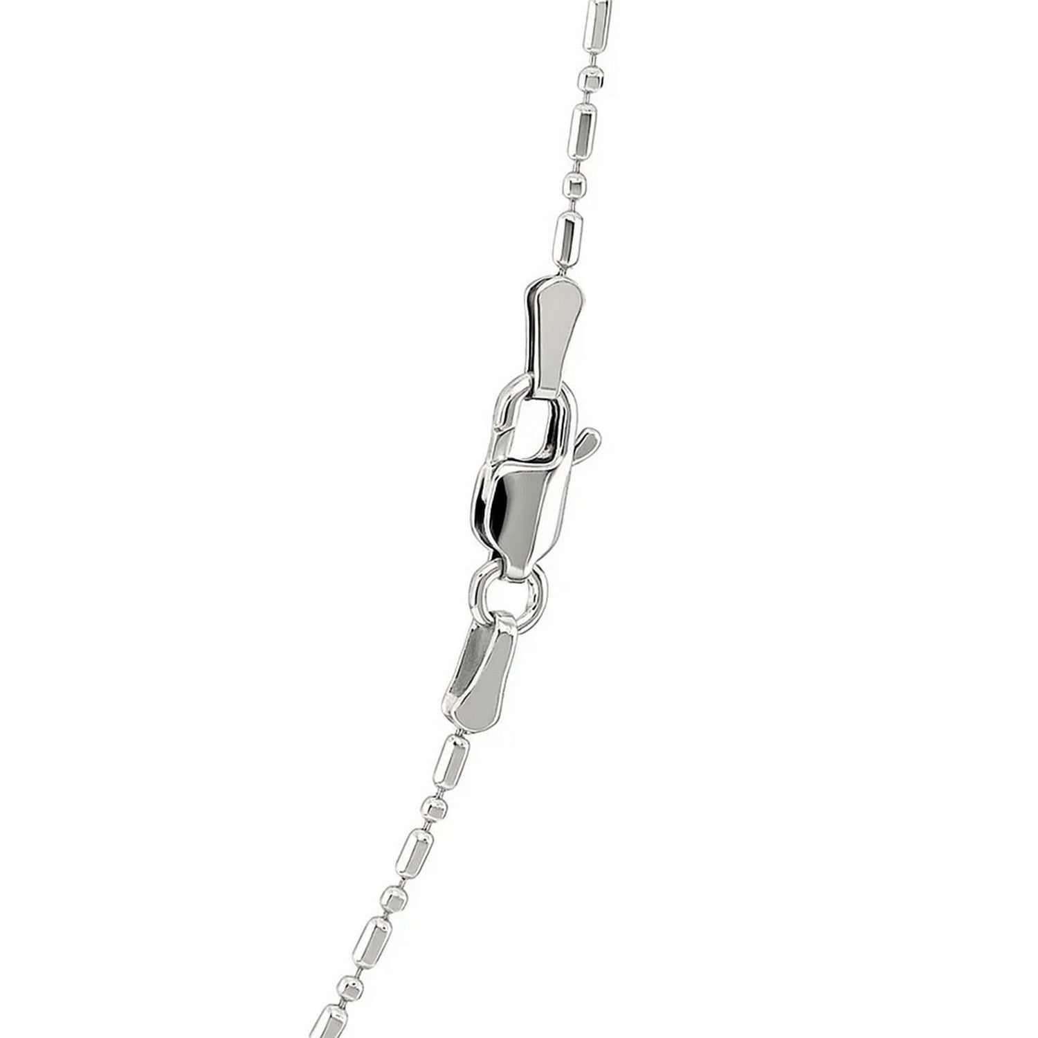 14k White Gold Diamond-Cut Alternating Bead Chain (1.10 mm) - Peelerie