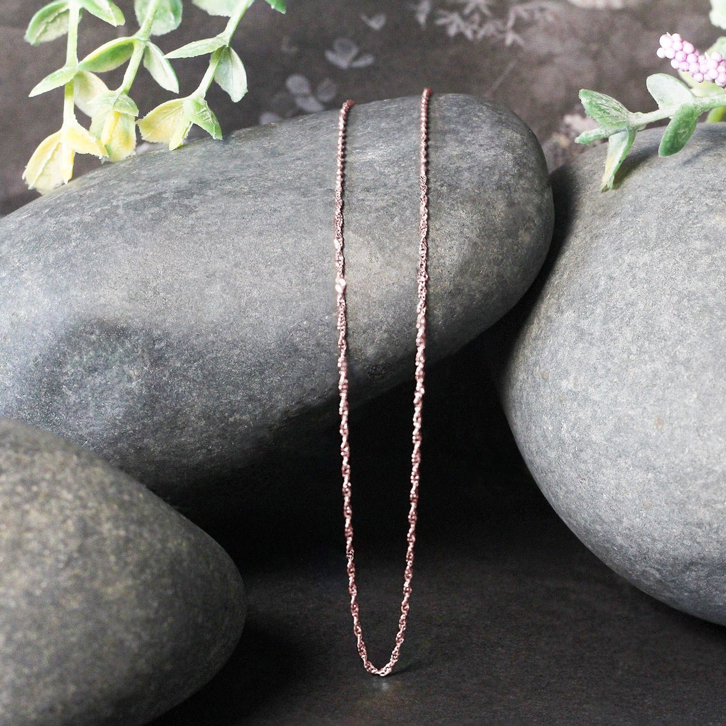 14k Rose Gold Singapore Chain (1.10 mm)
