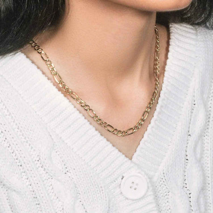14k Yellow Gold Lite Figaro Chain (5.60 mm)