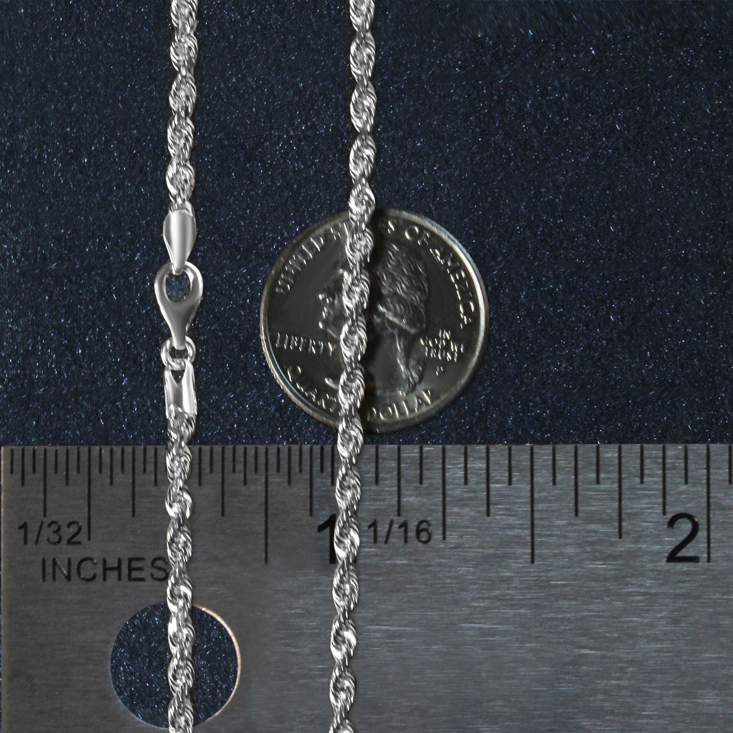 14k White Gold Solid Diamond Cut Rope Chain (3.00 mm) - Peelerie