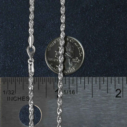 14k White Gold Solid Diamond Cut Rope Chain (3.00 mm)