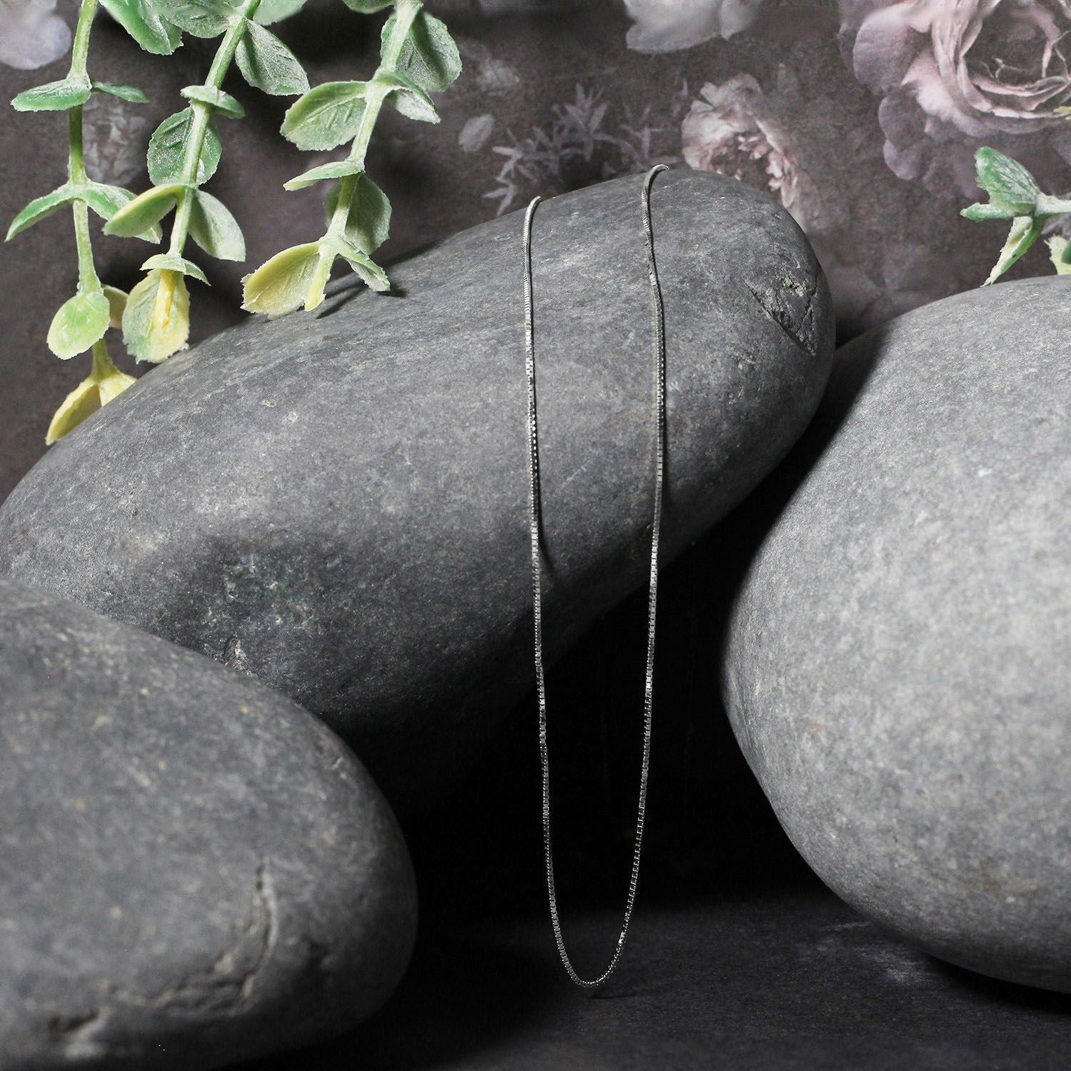 14k White Gold Classic Box Chain (0.60 mm) - Peelerie