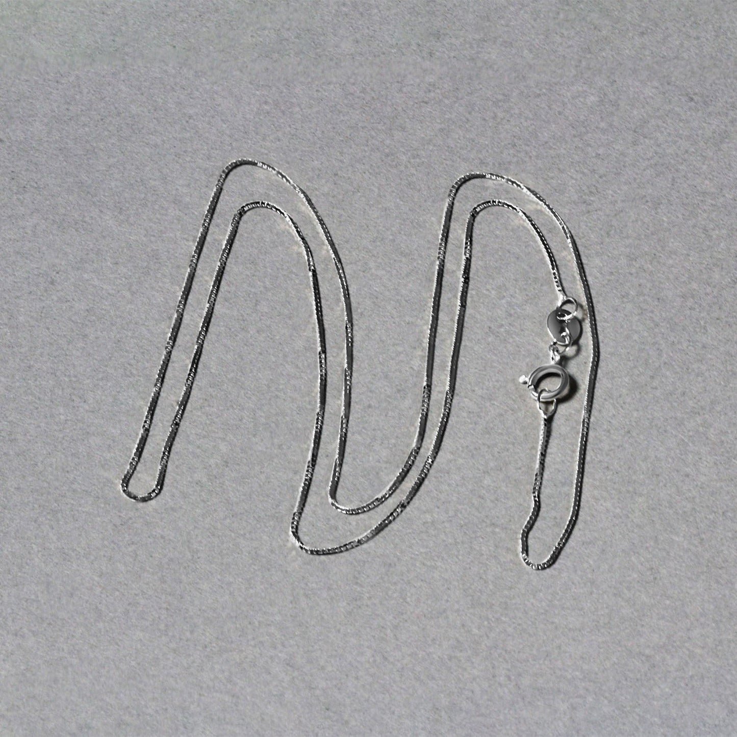 14k White Gold Classic Box Chain (0.60 mm) - Peelerie