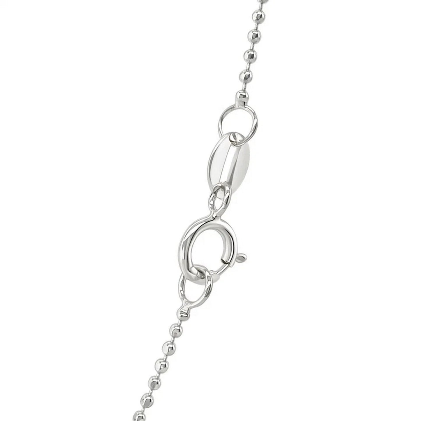 14k White Gold Diamond-Cut Bead Chain (0.90 mm) - Peelerie