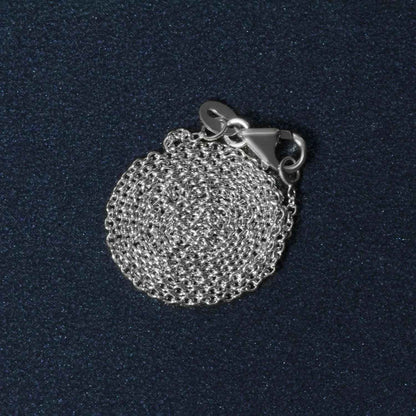 14k White Gold Oval Cable Link Chain (1.20 mm)