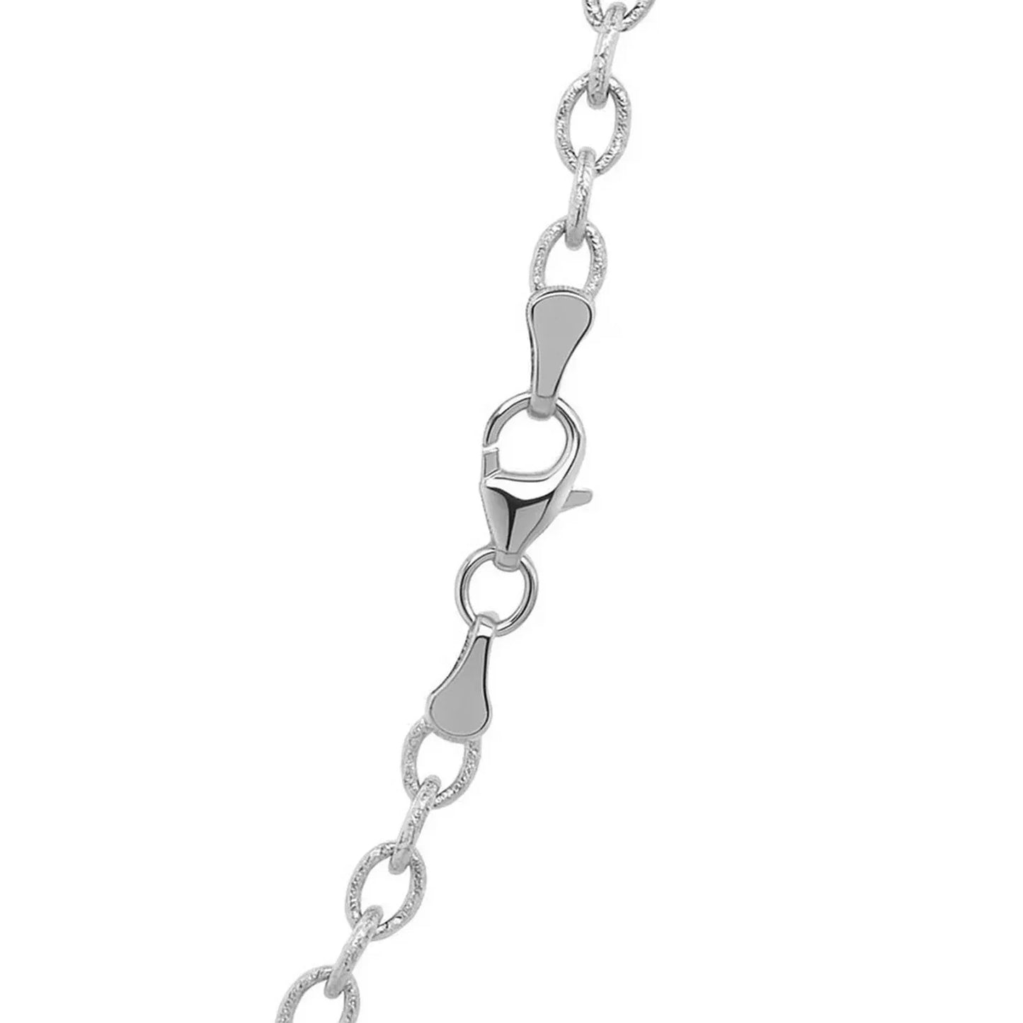 14k White Gold Pendant Chain with Textured Links (2.90 mm) - Peelerie