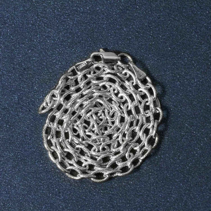 14k White Gold Pendant Chain with Textured Links (2.90 mm)