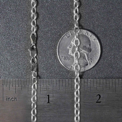 14k White Gold Pendant Chain with Textured Links (2.90 mm)