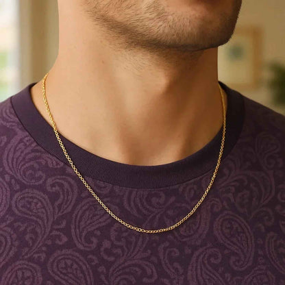 14k Yellow Gold Diamond Cut Rolo Chain (1.10 mm)
