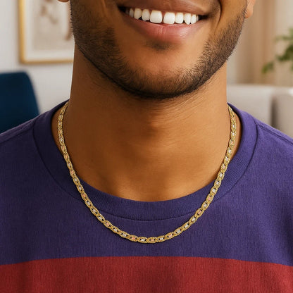 14K Tri Color Gold Pave Valentino Chain (2.00 mm)