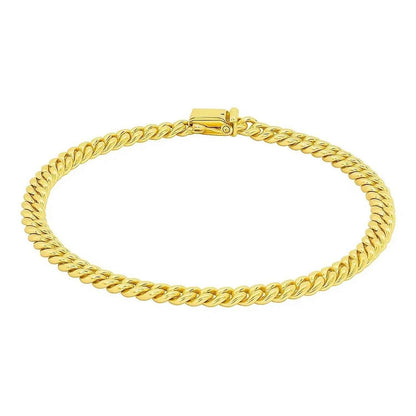 14k Yellow Gold Classic Miami Cuban Solid Bracelet (5.00 mm)