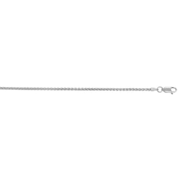 Sterling Silver Rhodium Plated Wheat Chain (1.90 mm) - Peelerie