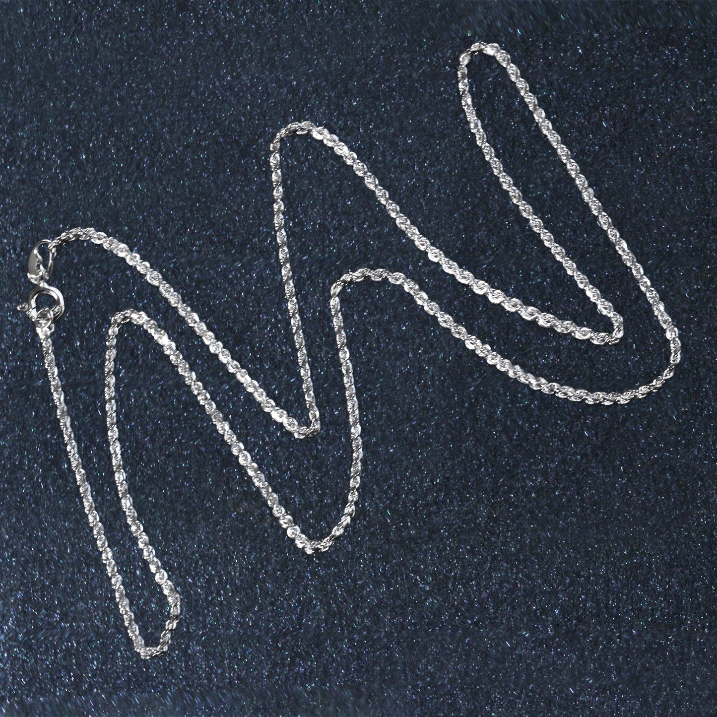 10k White Gold Solid Diamond Cut Rope Chain (1.40 mm) - Peelerie