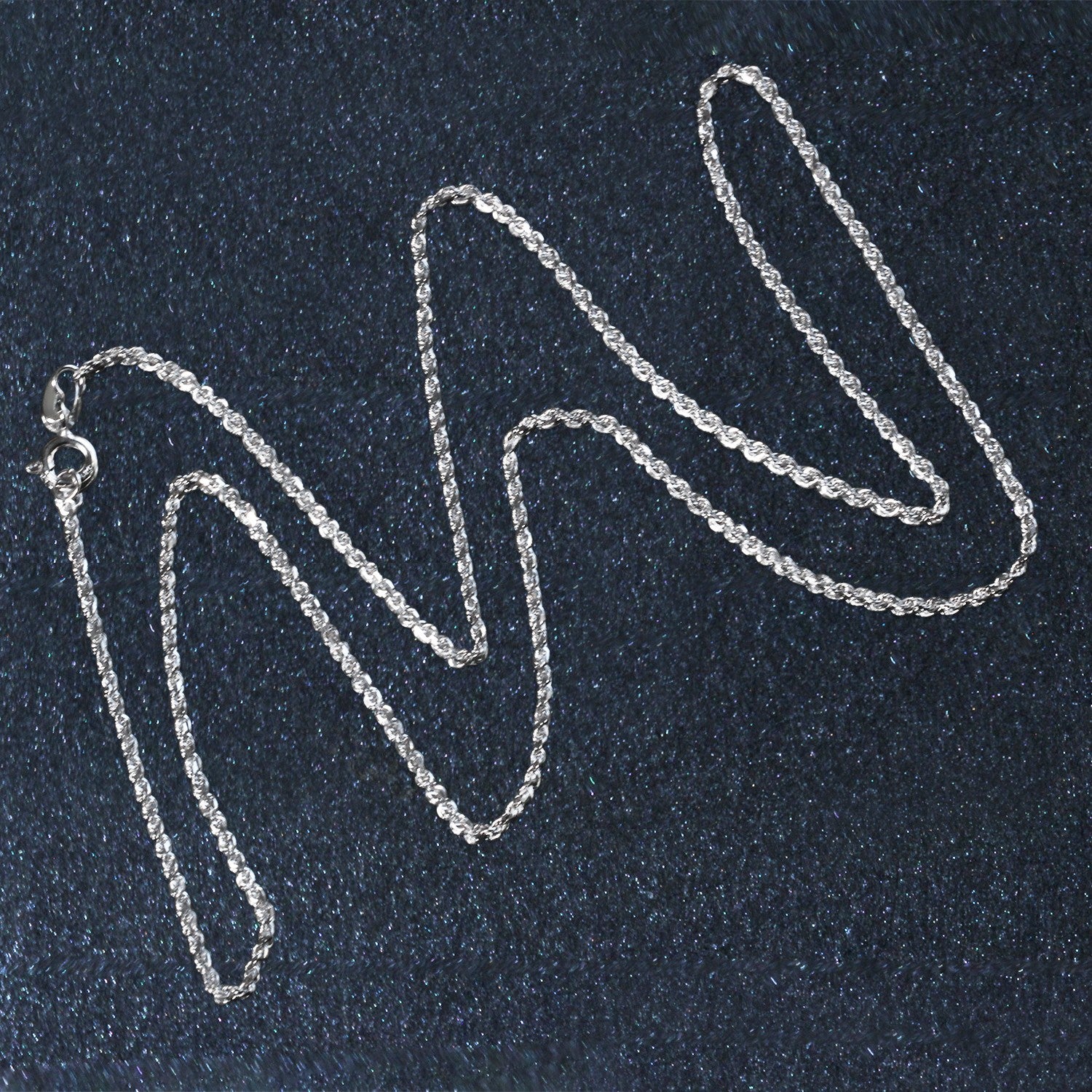 10k White Gold Solid Diamond Cut Rope Chain (1.40 mm) - Peelerie