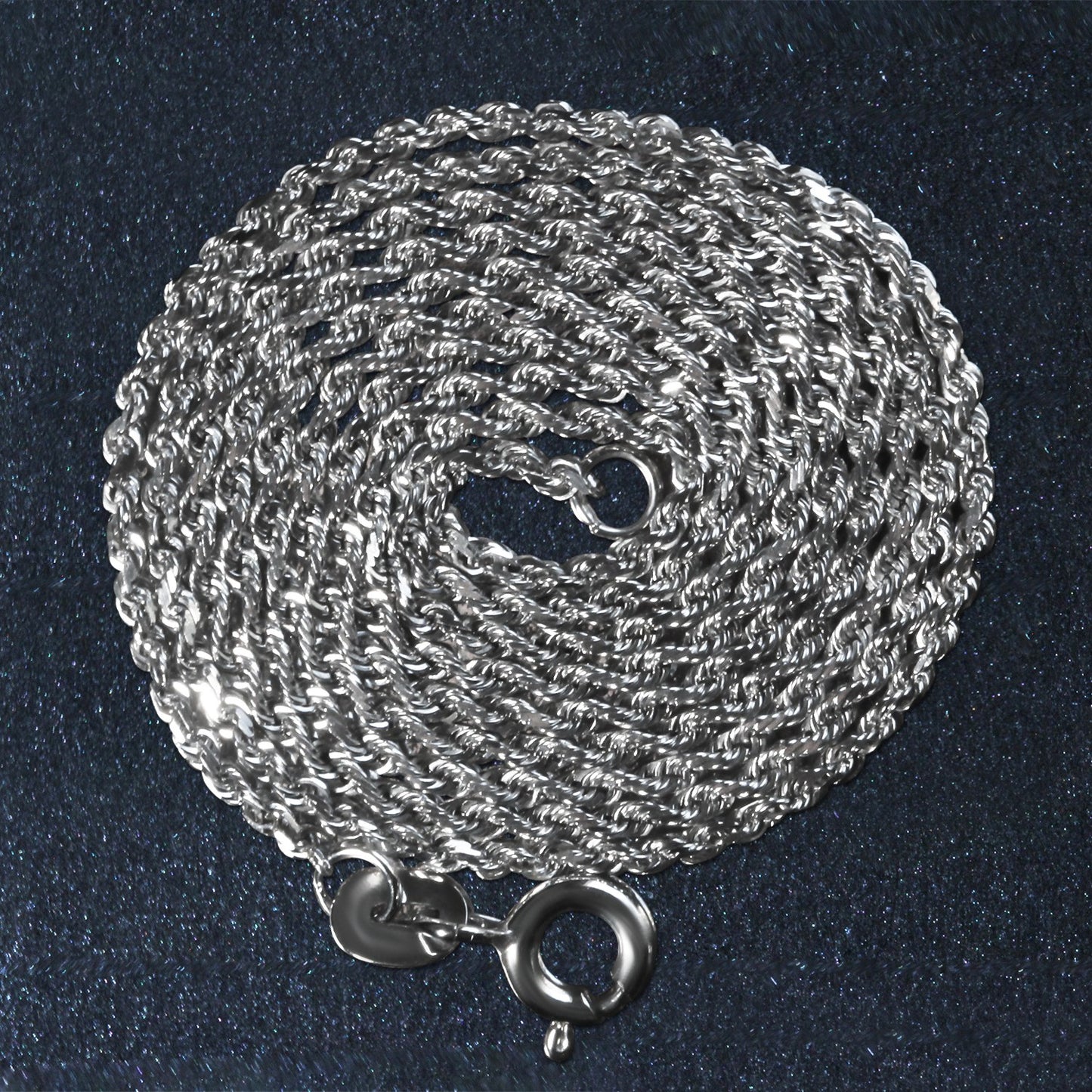 10k White Gold Solid Diamond Cut Rope Chain (1.40 mm) - Peelerie
