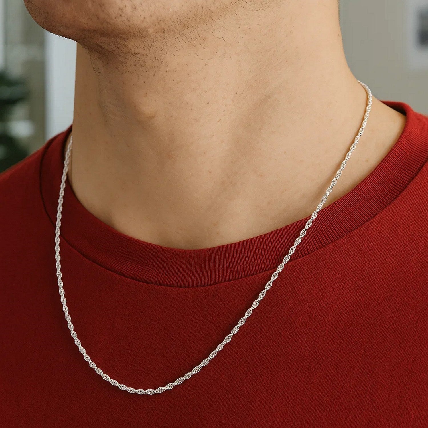 10k White Gold Solid Diamond Cut Rope Chain (1.40 mm) - Peelerie