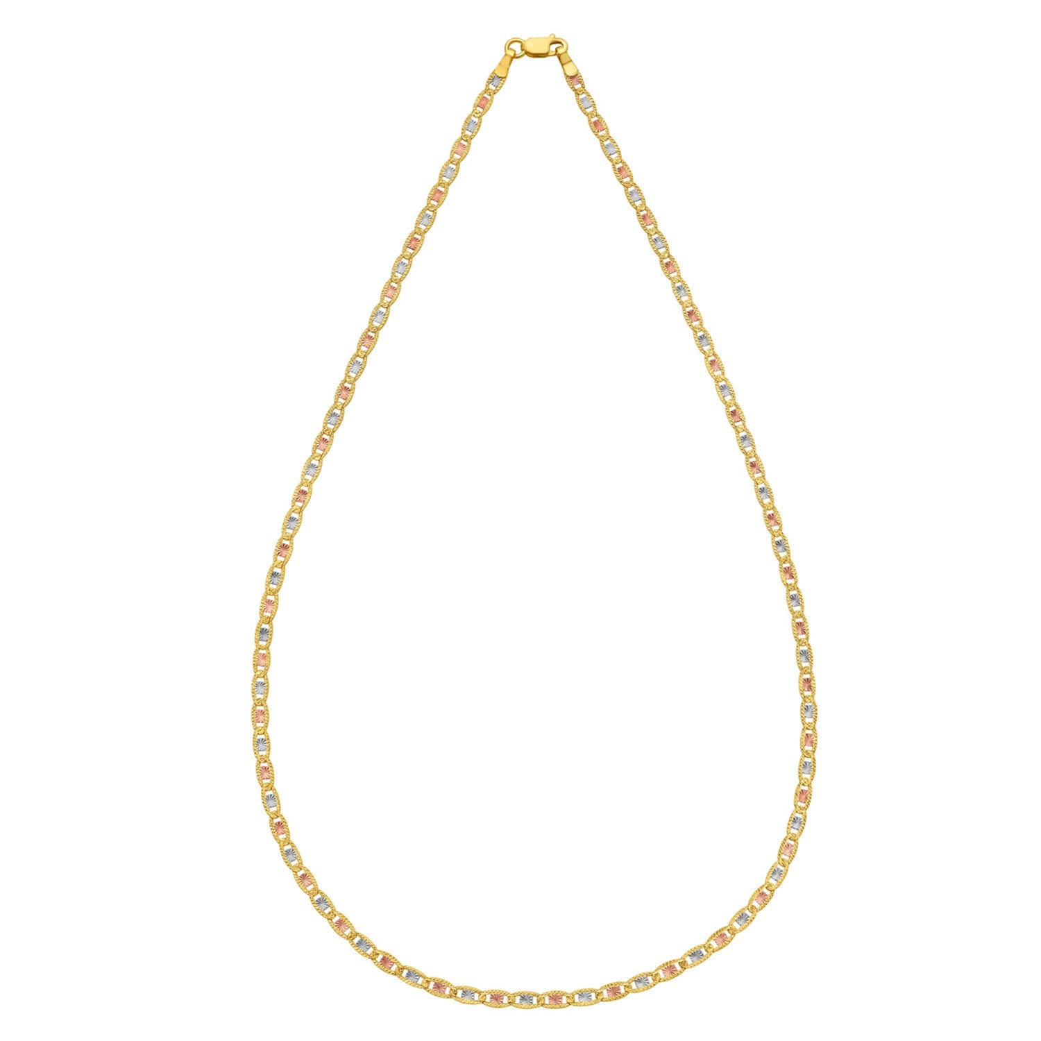 14k tri-colour gold chain