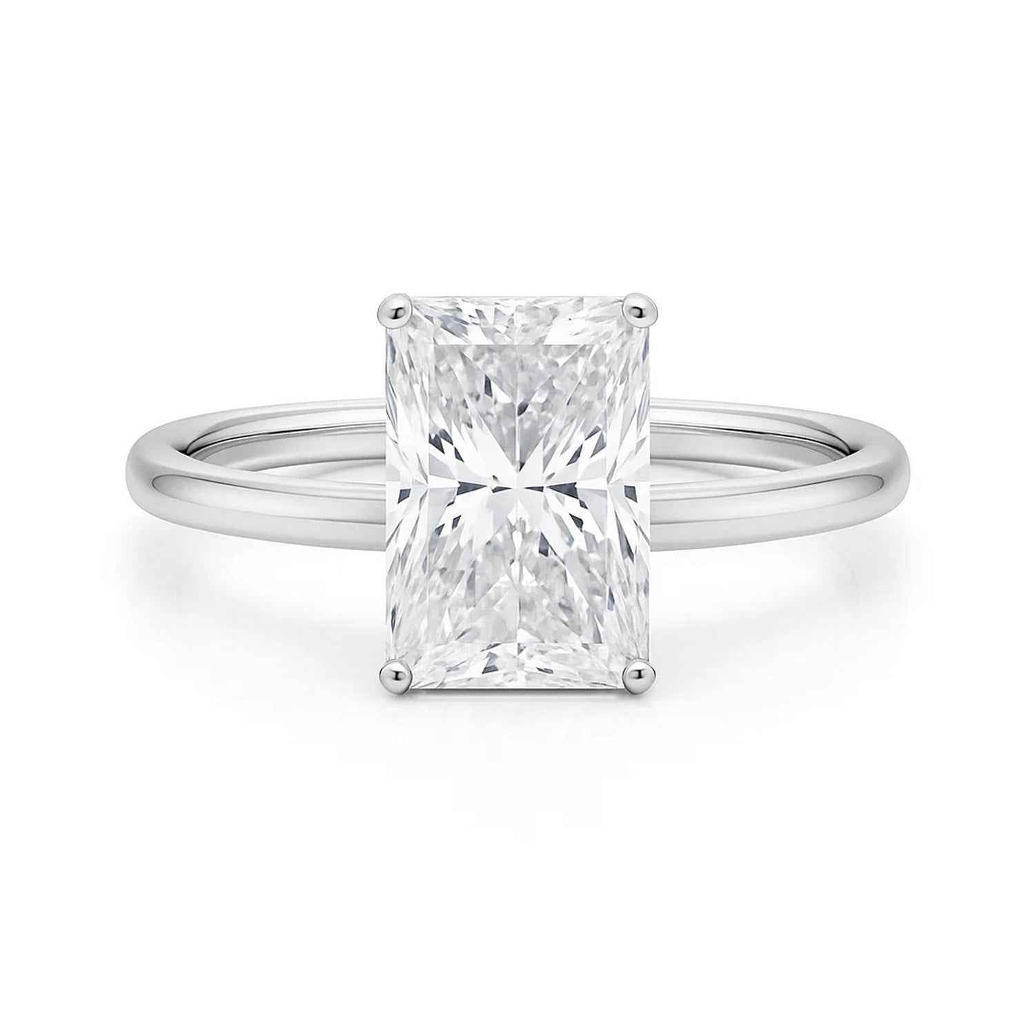 14k white gold ring set with lab-grown diamonds