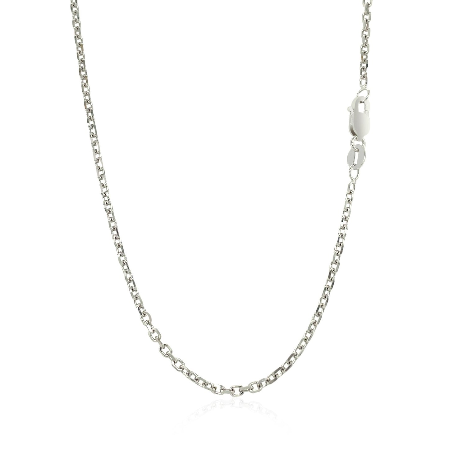14k White Gold Diamond Cut Cable Link Chain (1.9 mm) - Peelerie