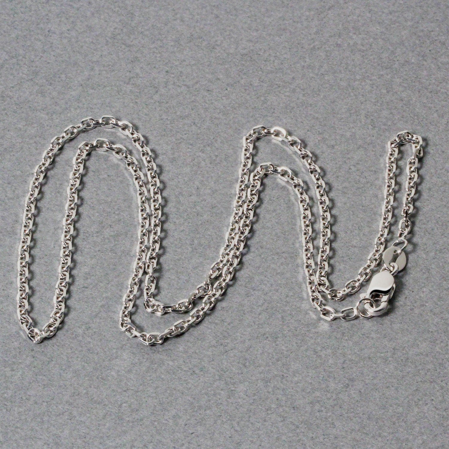 14k White Gold Diamond Cut Cable Link Chain (1.9 mm) - Peelerie