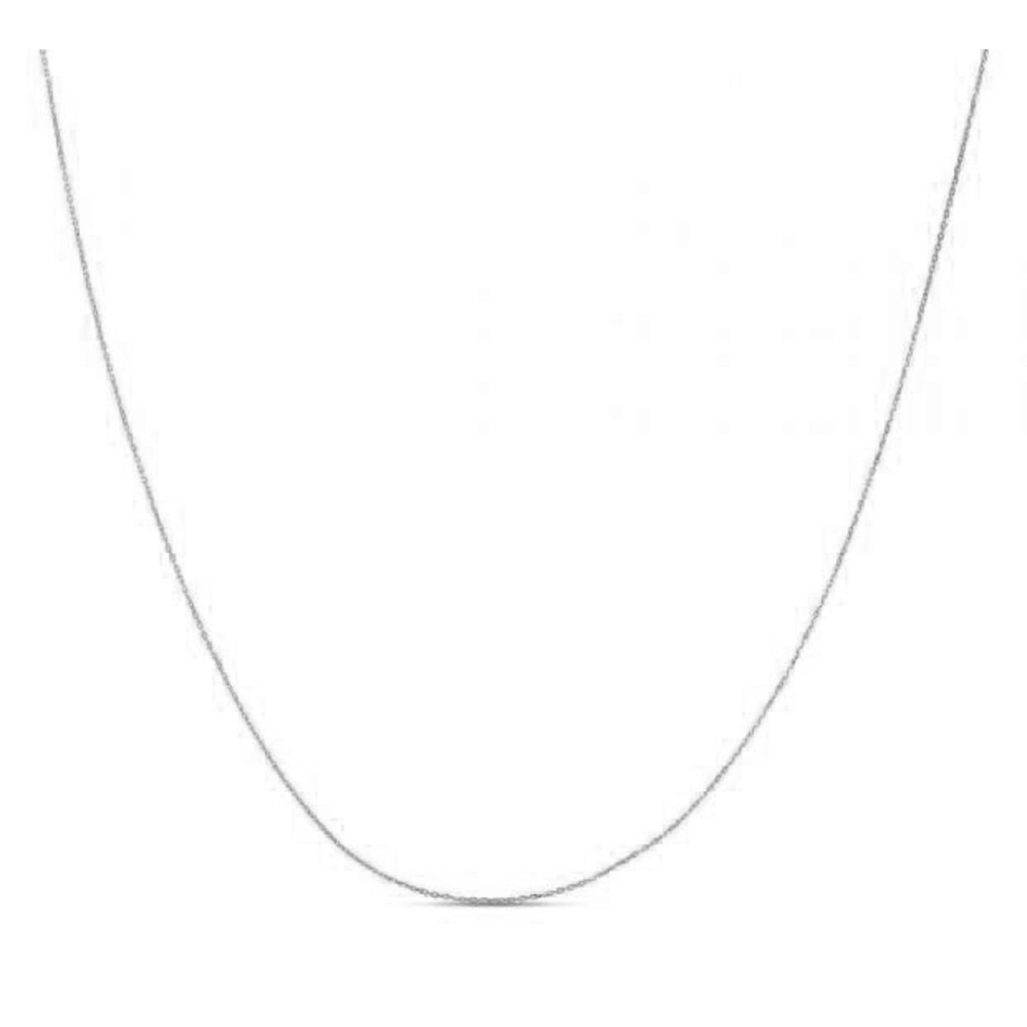 Double Extendable Diamond Cut Cable Chain in White Gold (0.87 mm) in a sleek high-contrast midnight luxury editorial style