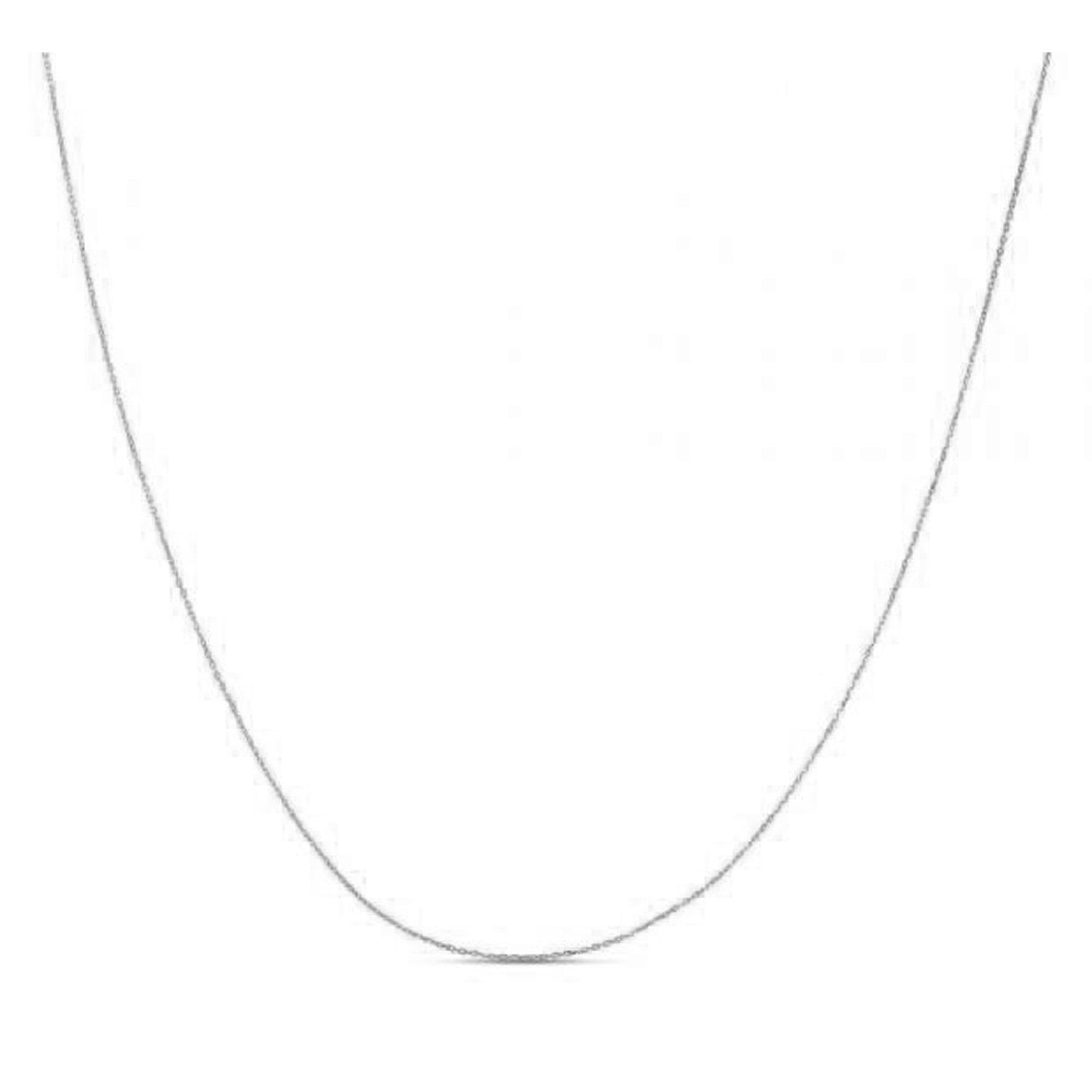 Double Extendable Diamond Cut Cable Chain in White Gold (0.87 mm) in a sleek high-contrast midnight luxury editorial style