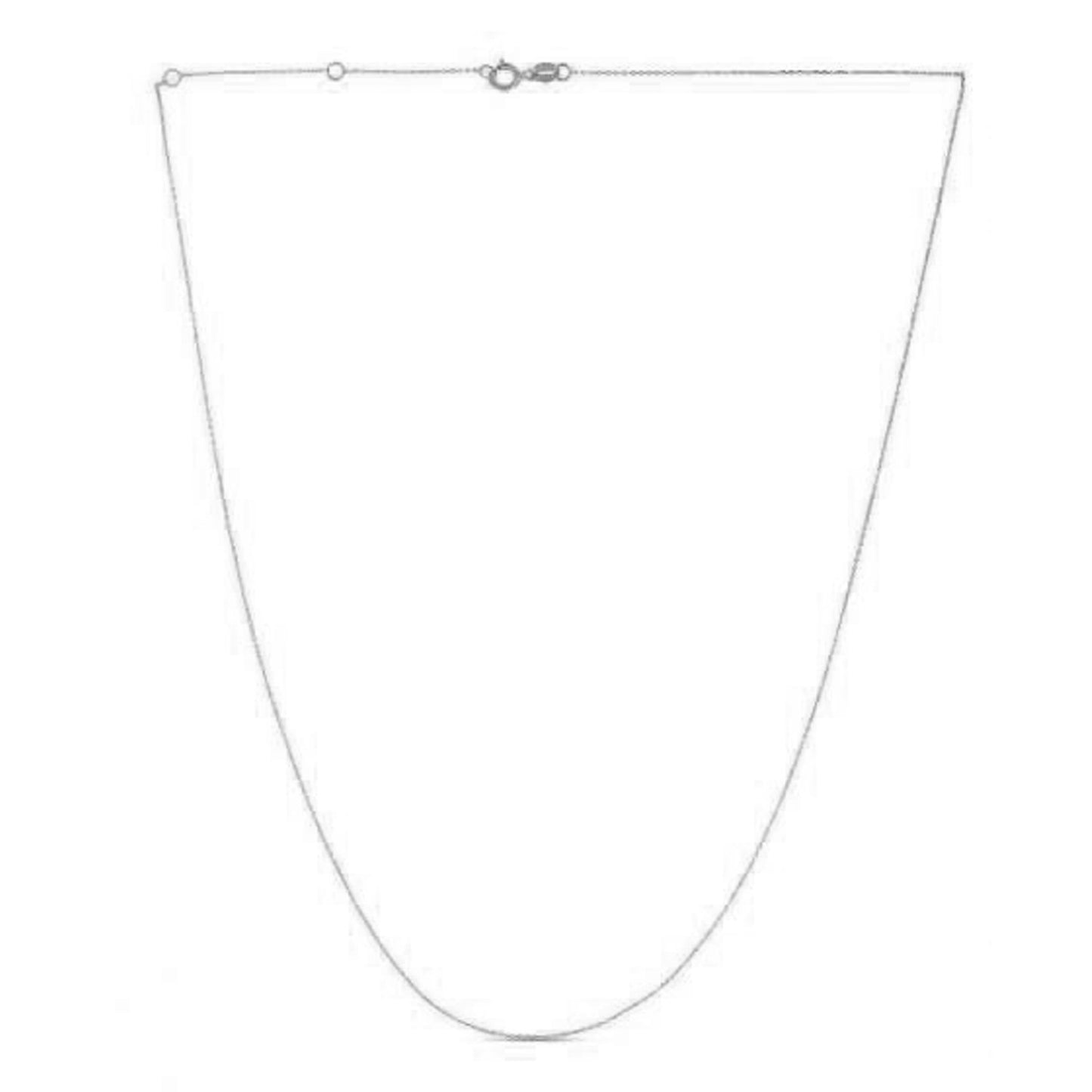 Double Extendable Diamond Cut Cable Chain in White Gold (0.87 mm) - Peelerie
