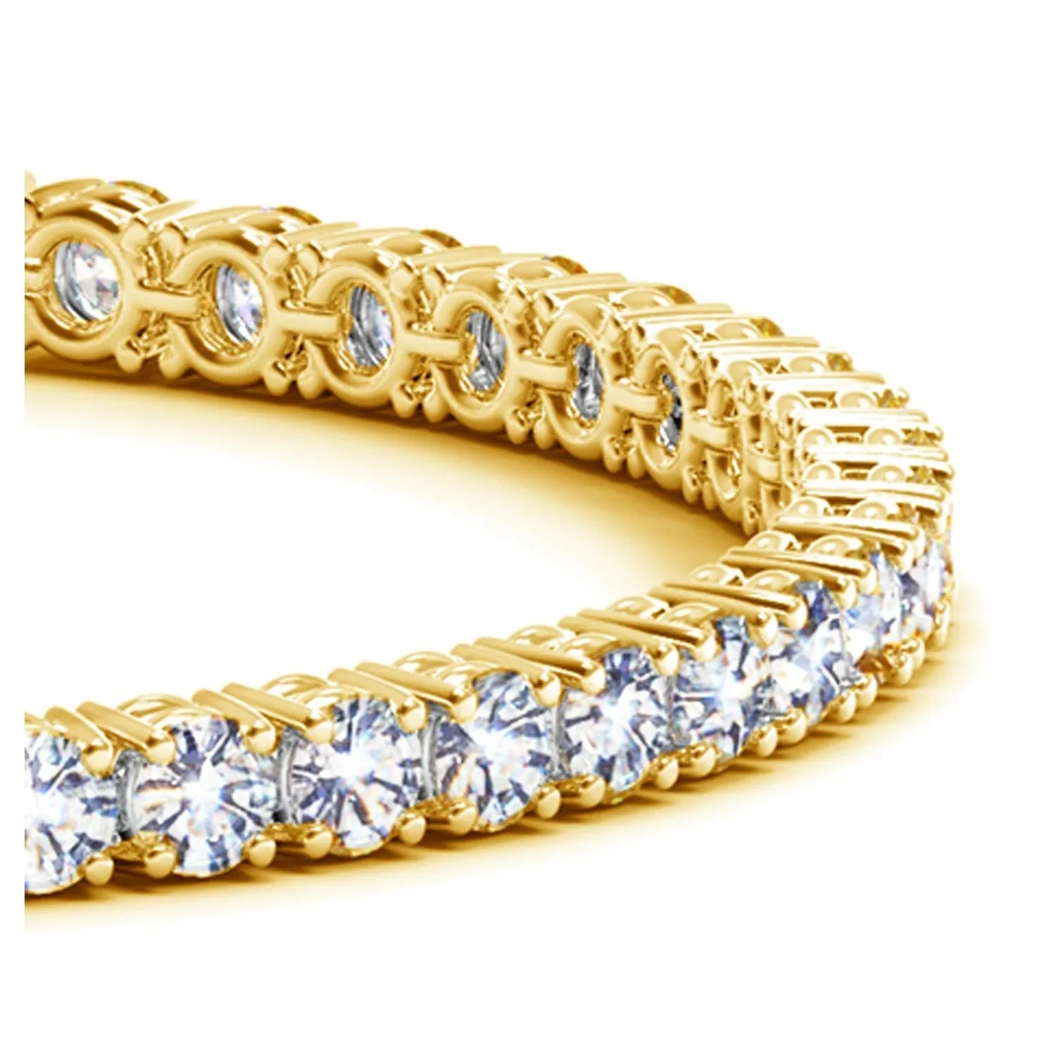 Lab Grown Round Diamond Tennis Bracelet in 14k Yellow Gold(10 cctw F/G VS2/SI1) - Peelerie