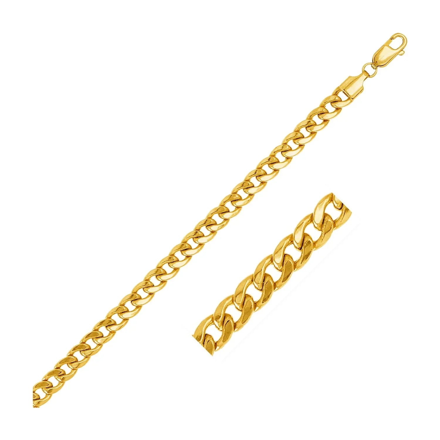 5.5mm 10k Yellow Gold Light Miami Cuban Chain - Peelerie