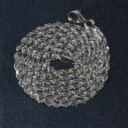 14k White Gold Solid Diamond Cut Rope Chain (2.50 mm)