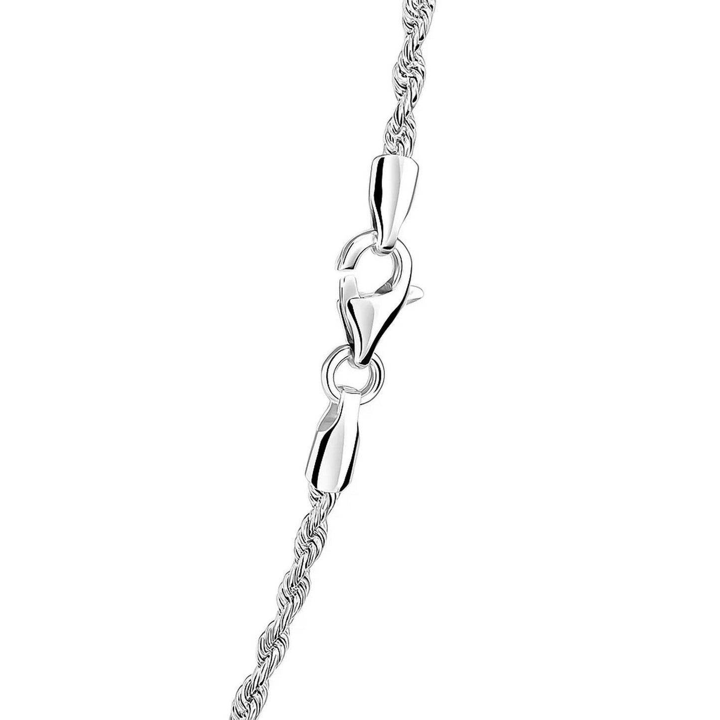 14k White Gold Solid Diamond Cut Rope Chain (2.50 mm) - Peelerie