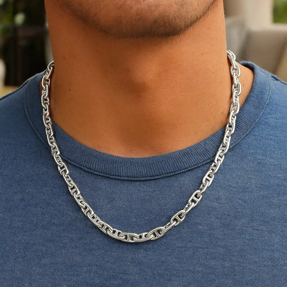 Sterling Silver Anchor Chain Necklace (6.40 mm)
