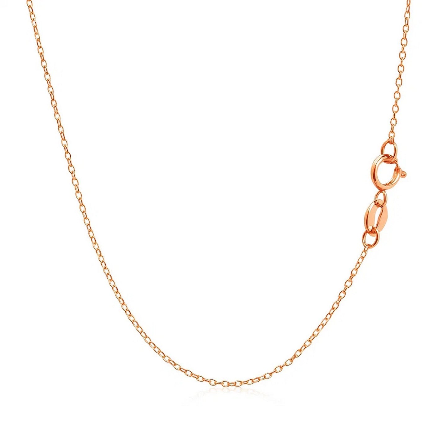 14k Pink Gold Diamond Cut Cable Link Chain (0.87 mm) - Peelerie