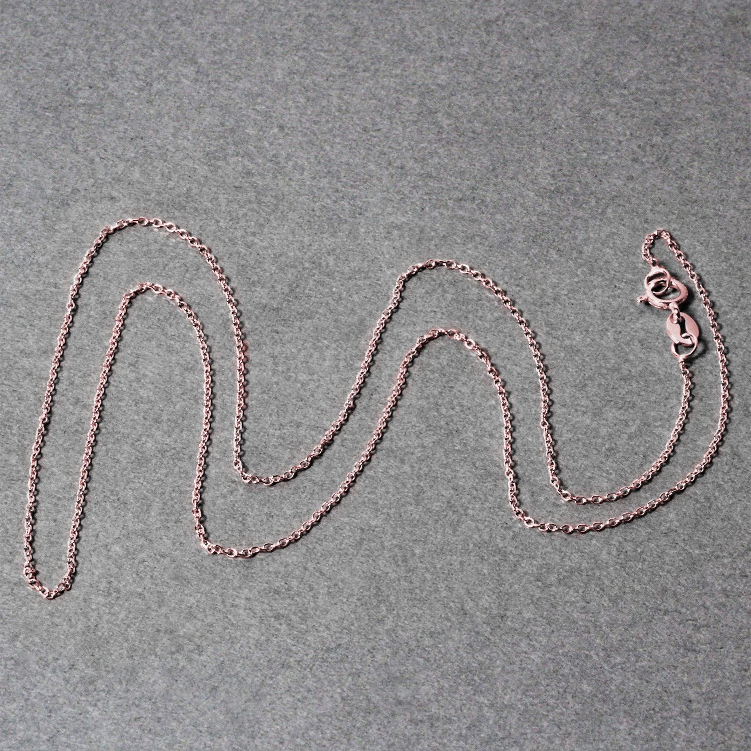 14k Pink Gold Diamond Cut Cable Link Chain (0.87 mm) - Peelerie