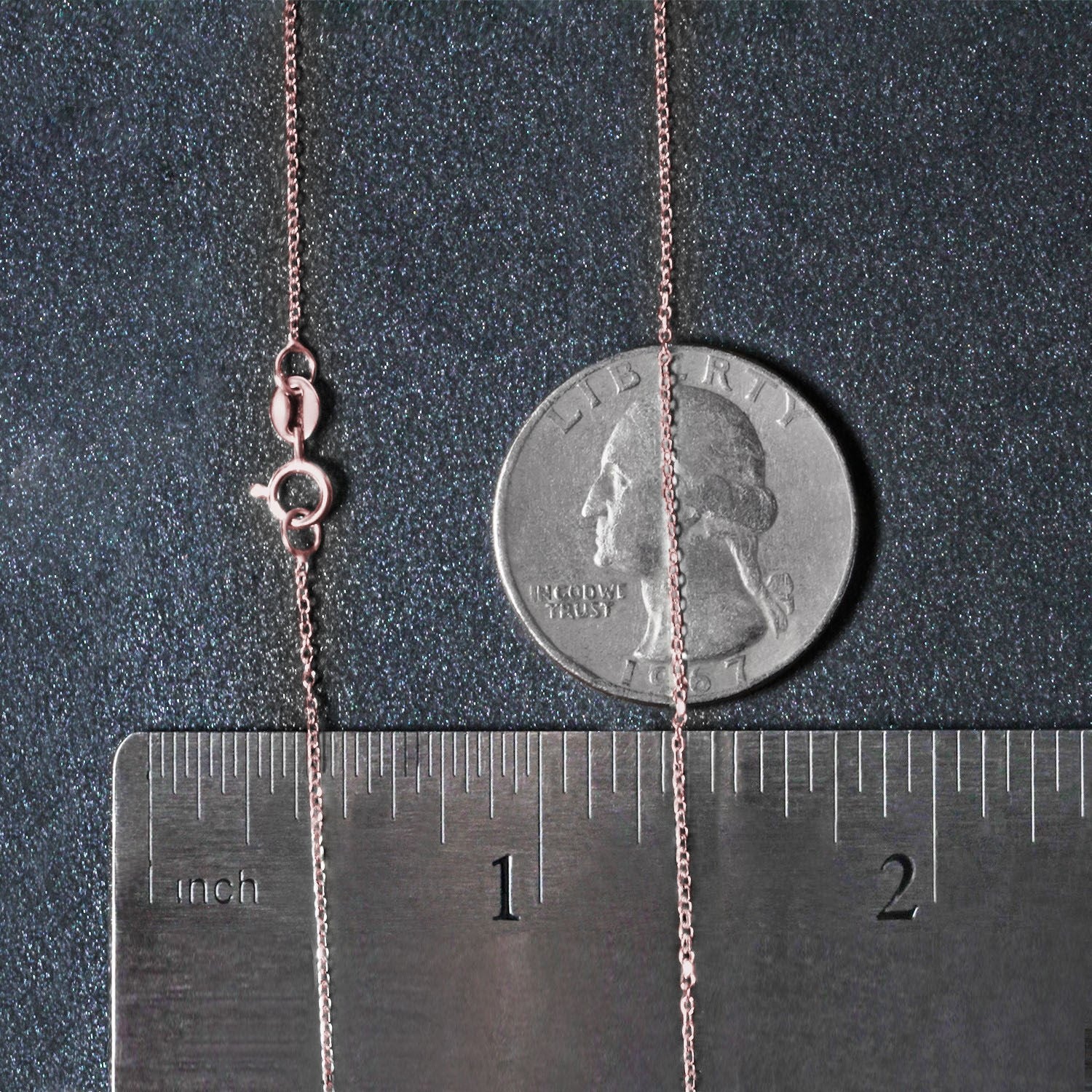 14k Pink Gold Diamond Cut Cable Link Chain (0.87 mm) - Peelerie