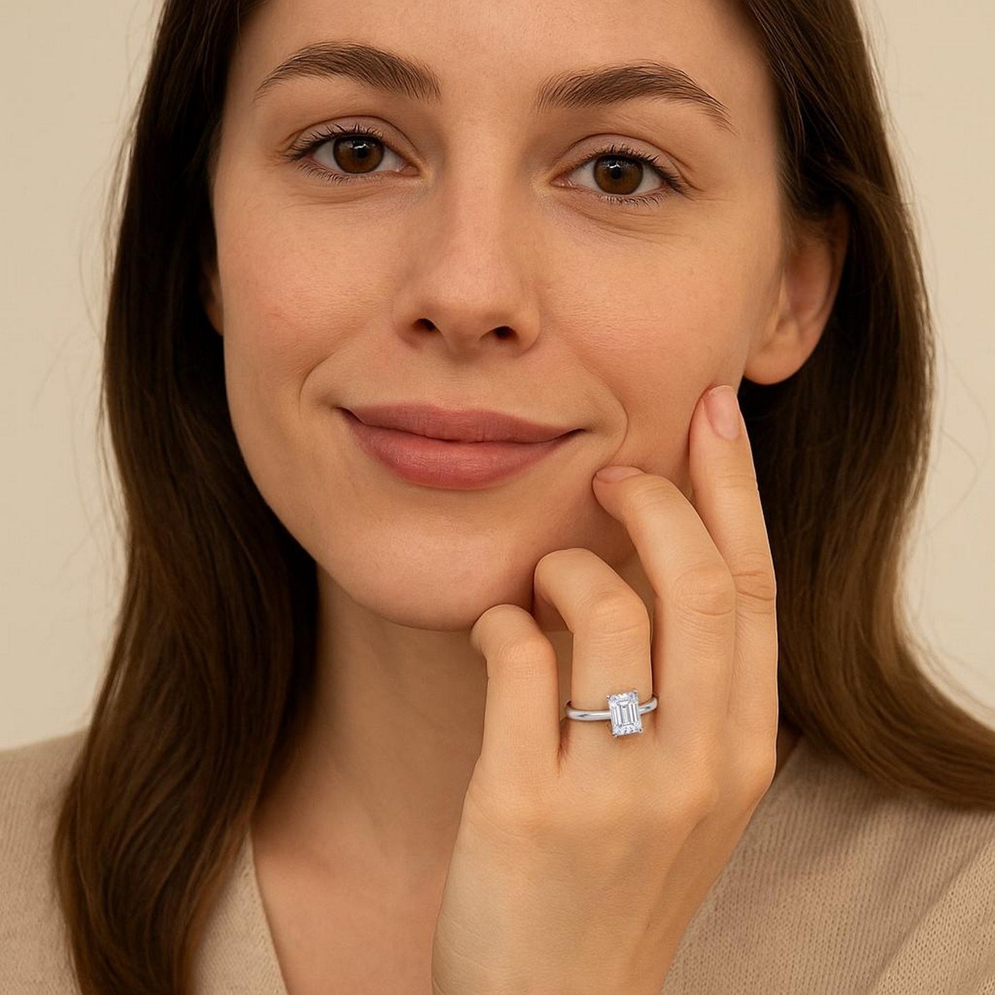 1 1/2 Carat Emerald Lab Grown IGI G/VS1 Diamond Solitaire Ring in 14K White Gold