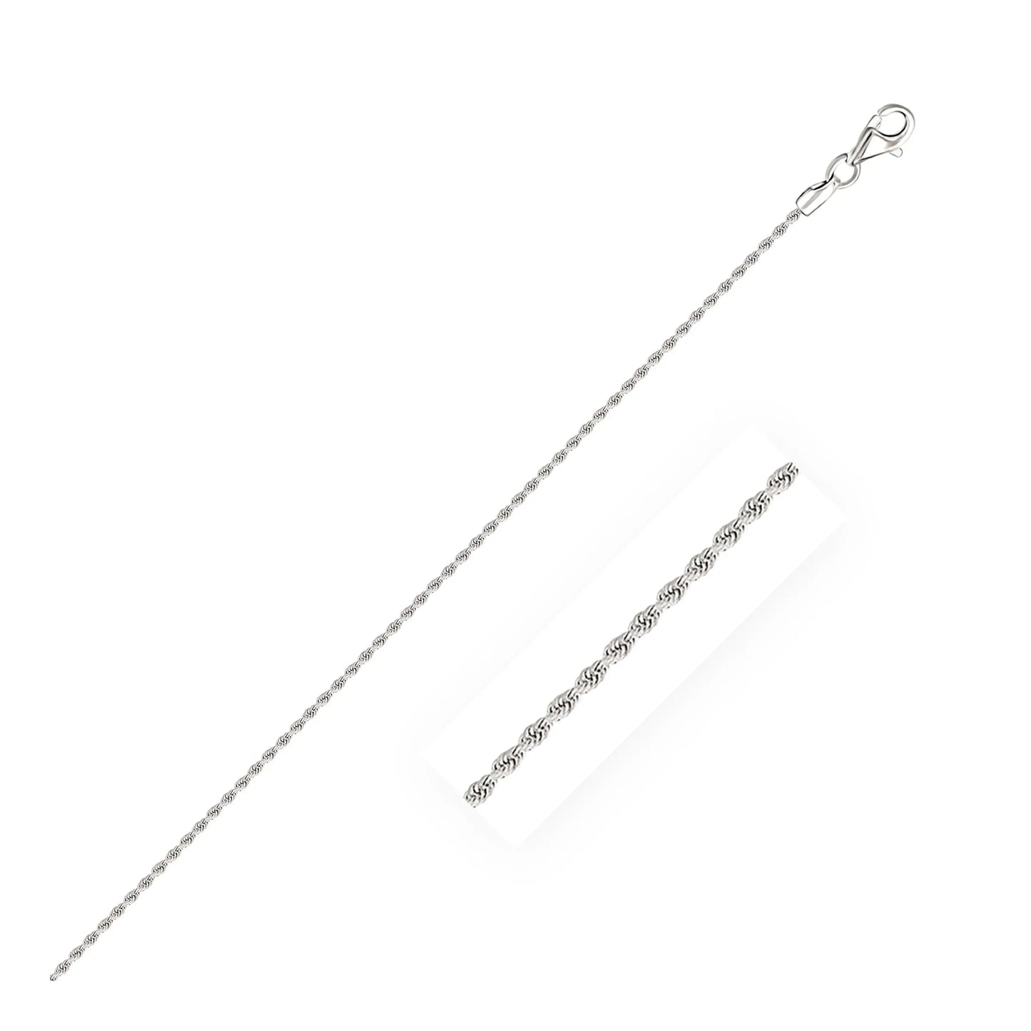 10k White Gold Solid Diamond Cut Rope Chain (1.60 mm) - Peelerie