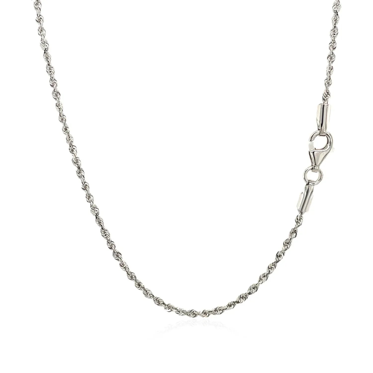 10k White Gold Solid Diamond Cut Rope Chain (1.60 mm) - Peelerie