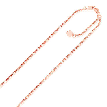 14k Rose Gold Adjustable Popcorn Chain (1.30 mm) - Peelerie