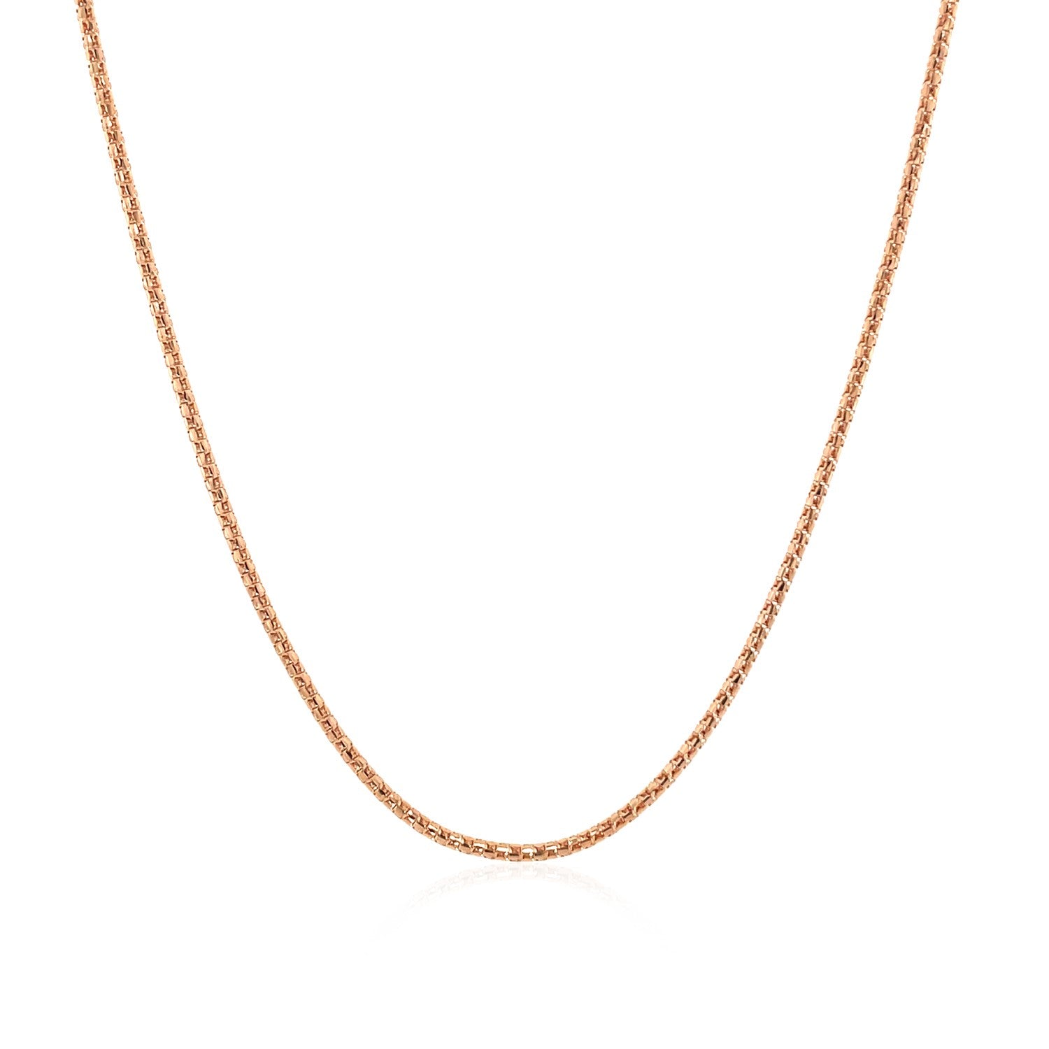 14k Rose Gold Adjustable Popcorn Chain (1.30 mm) in a sleek high-contrast midnight luxury editorial style
