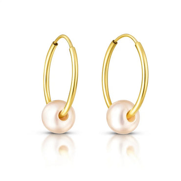 14k Yellow Gold Round Endless Pearl Earring(1x14mm)