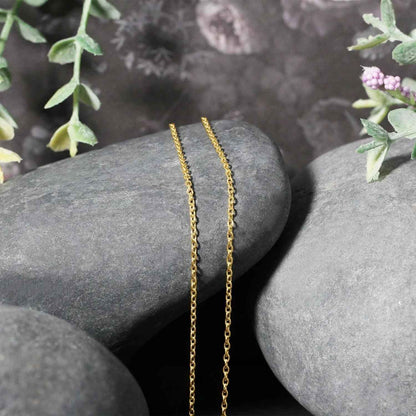 14k Yellow Gold Oval Cable Link Chain (1.50 mm)