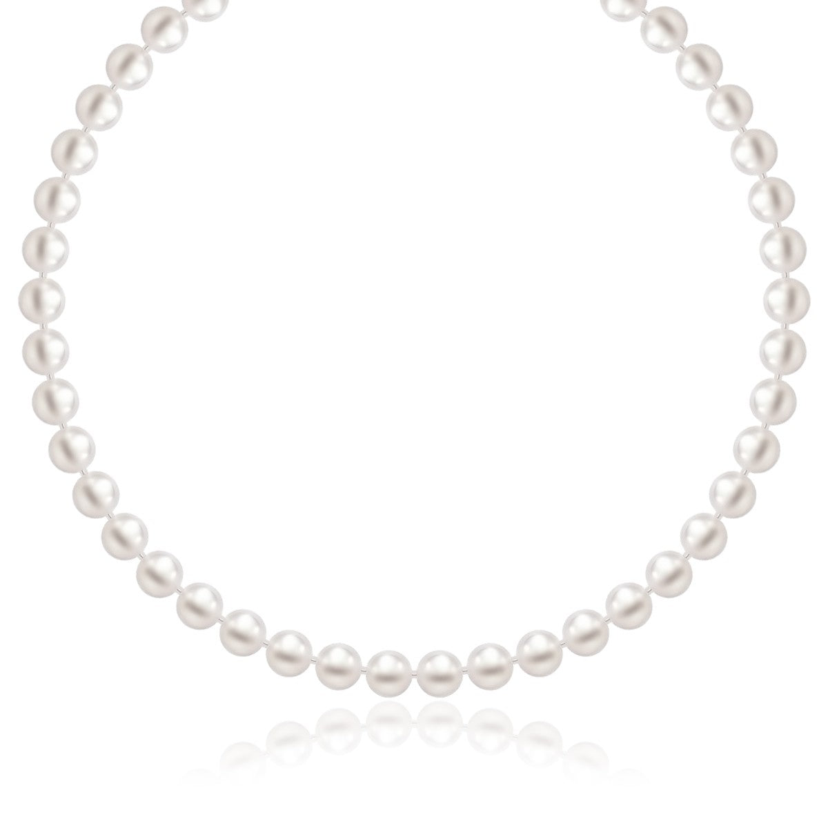 14k Yellow Gold Necklace with White Freshwater Cultured Pearls (6.0mm to 6.5mm) in a sleek high-contrast midnight luxury edit
