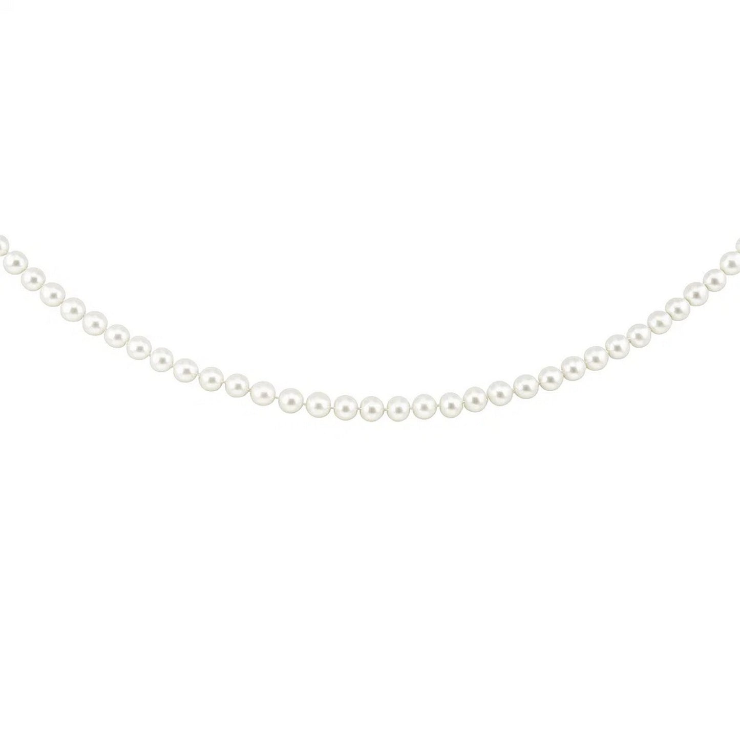 14k Yellow Gold Necklace with White Freshwater Cultured Pearls (6.0mm to 6.5mm)