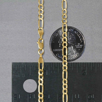 14k Yellow Gold Lite Figaro Chain (3.70 mm)