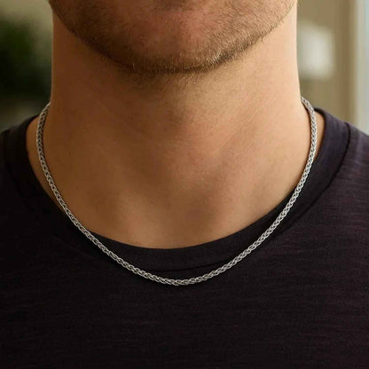 14k White Gold Round Wheat Chain (1.5 mm)