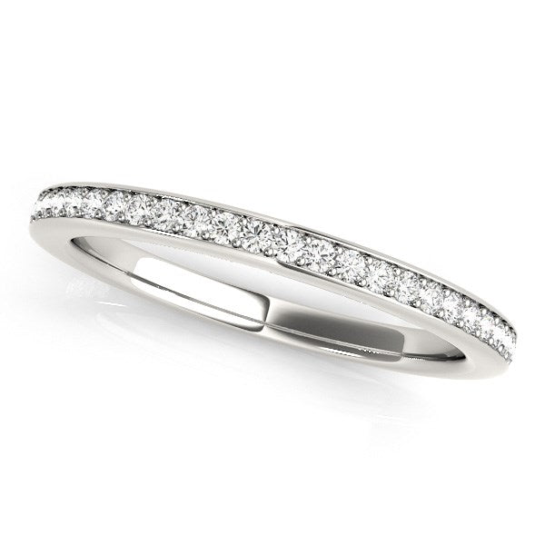 14k White Gold Simple Diamond Wedding Ring (1/4 cttw) in a sleek high-contrast midnight luxury editorial style