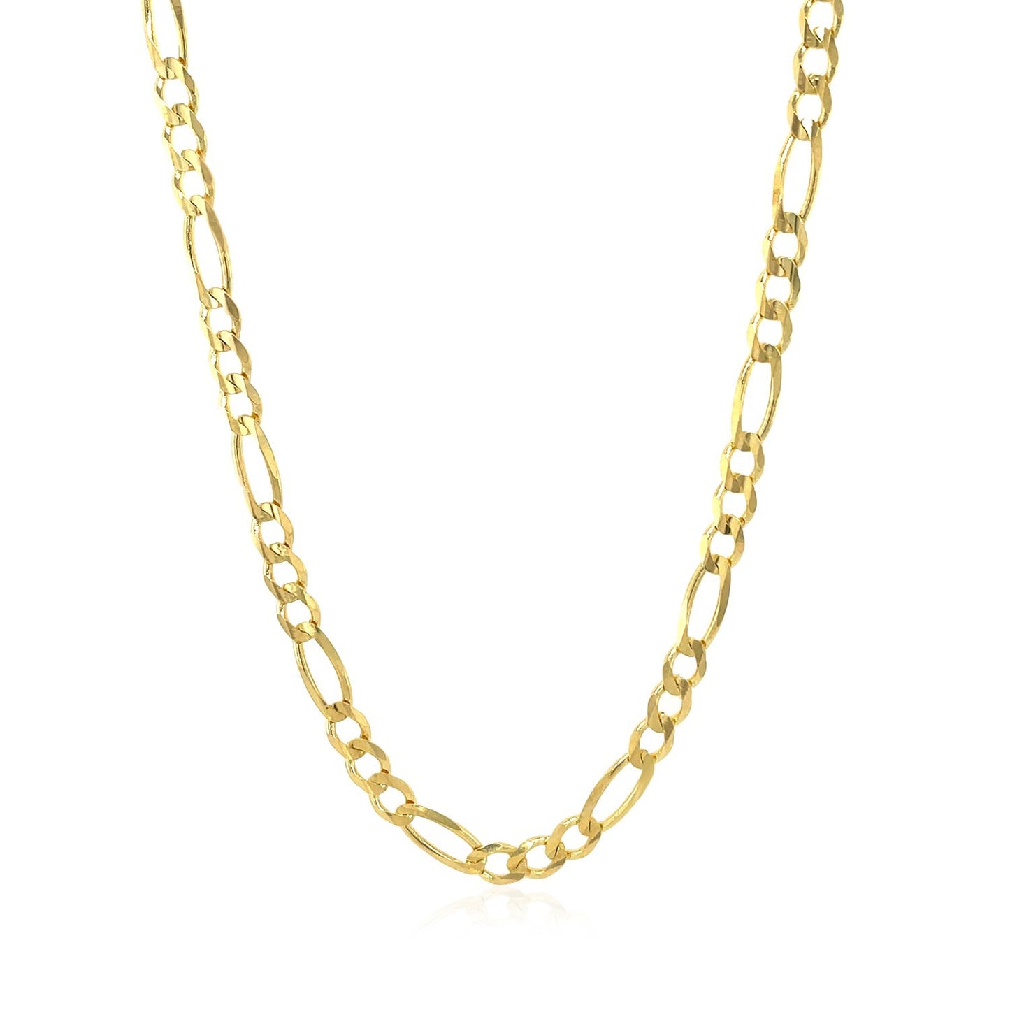 10K Yellow Gold Solid Figaro Chain (3.70 mm) in a sleek high-contrast midnight luxury editorial style